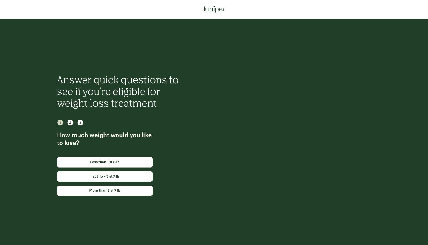 The paid-traffic micro-quiz. Three questions, none with any clinical function. The answers are not transmitted anywhere before the verdict renders.
